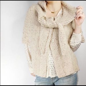 Anthropologie Far Away from Close purl hooded sweater